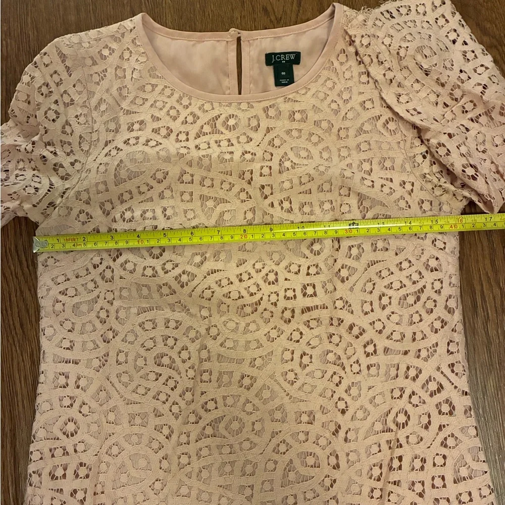 J. Crew Pink Shirt Paisley Lace with 3/4 Sleeve - Size 00